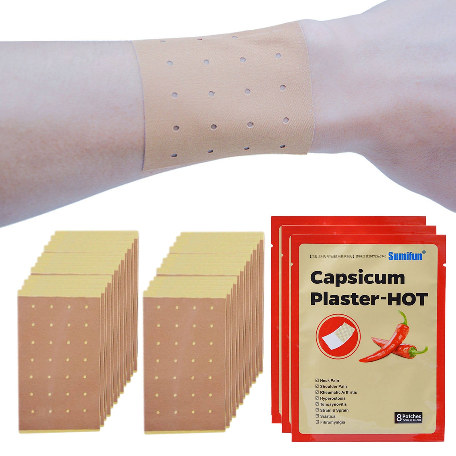 3 Bags Capsicum Plaster Pain Relief Chinese Herbal Patches 10x7cm Backache