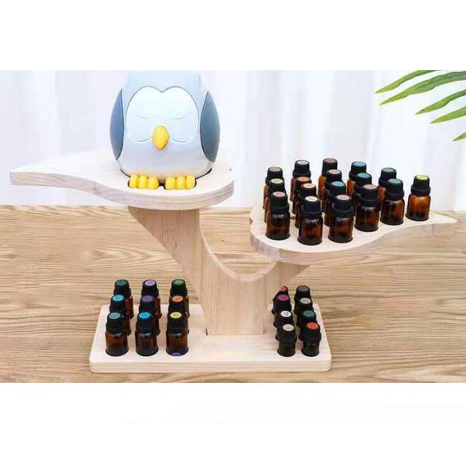 36 Slots Wooden Essential Oils Stand Diffuser Holder Carousel Decoration