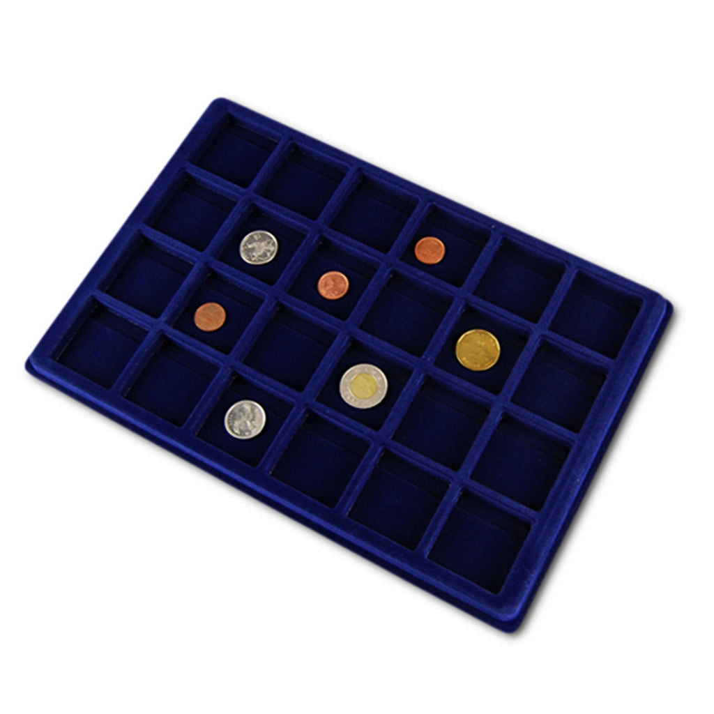 3Pieces 24 Grid Velvet Frame Series Coin /Jewelry Display Tray for Coin/Jewelry