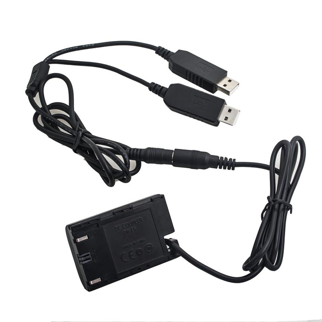 LPE6 Battery Power Pack USB DC Coupler DR-E6 for Canon 60Da 70D 80D 5D 6D 7D