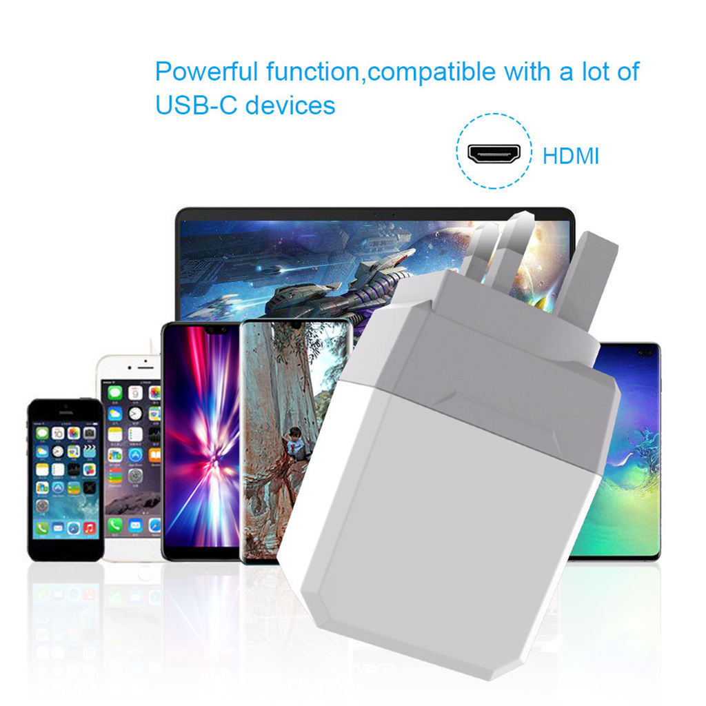 Wall UK Plug AC Power Adapter HDMI USB 3.0 USB-C for Nintendo Switch Console