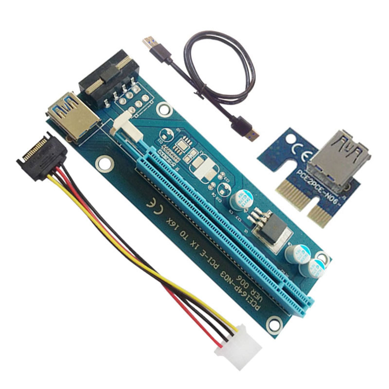 VER006 PCI-E Riser Card 4pin PCI Express Adapter USB 3.0 for Bitcoin Miner