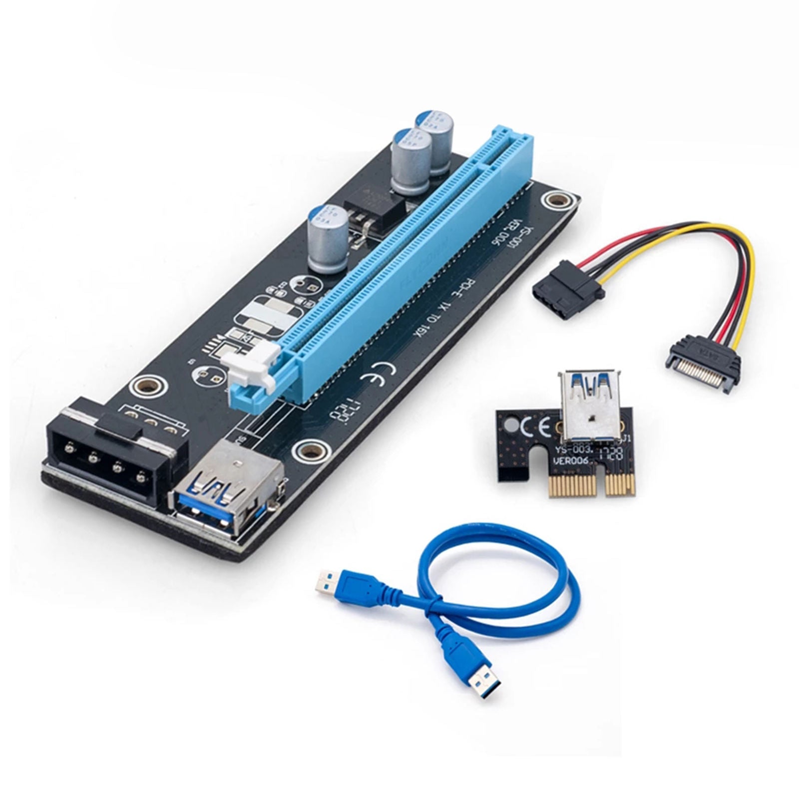 VER006 PCI-E Riser Card 4pin PCI Express Adapter USB 3.0 for Bitcoin Miner