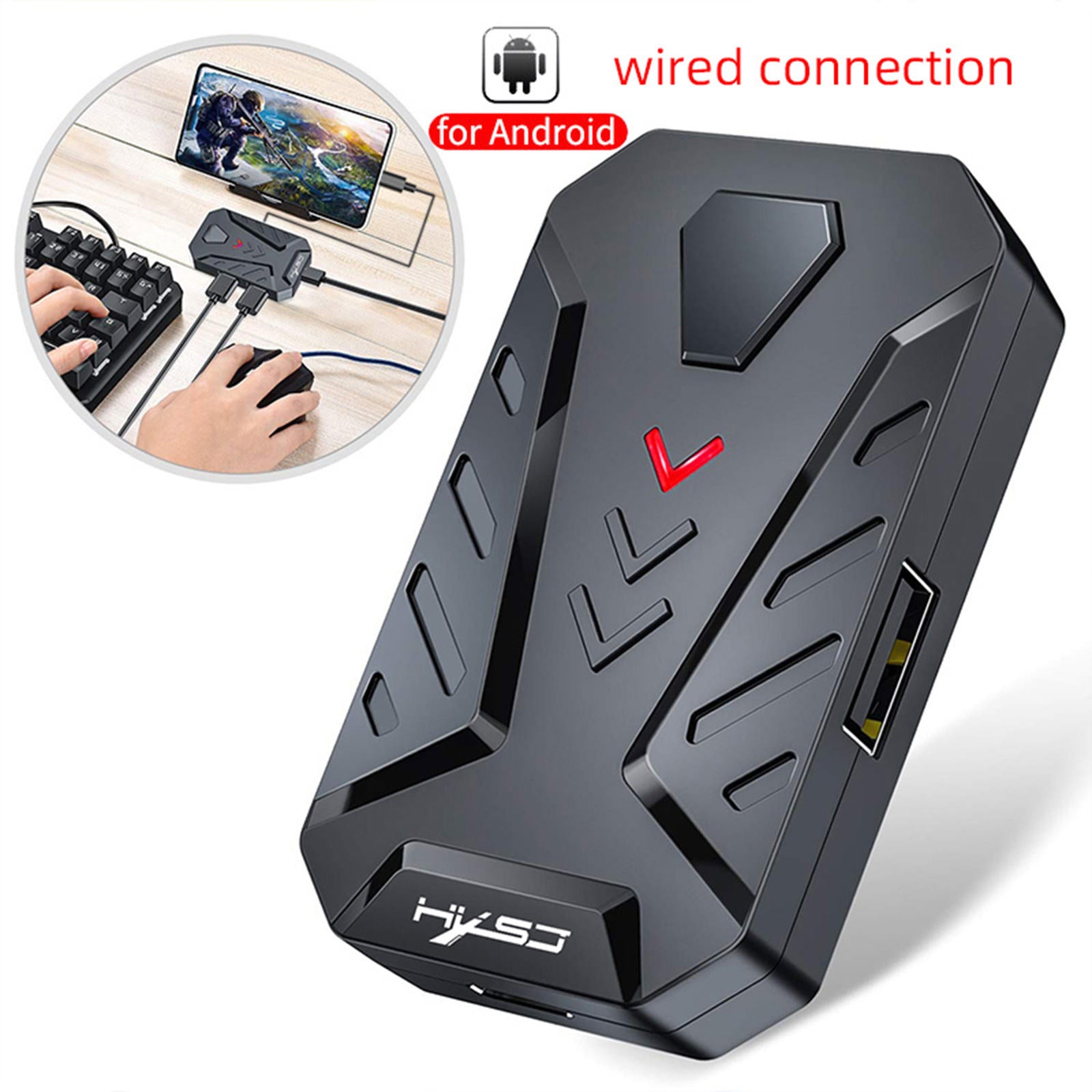 Wired Portable Keyboard Mouse Converter for Android System TYPE-C Interface
