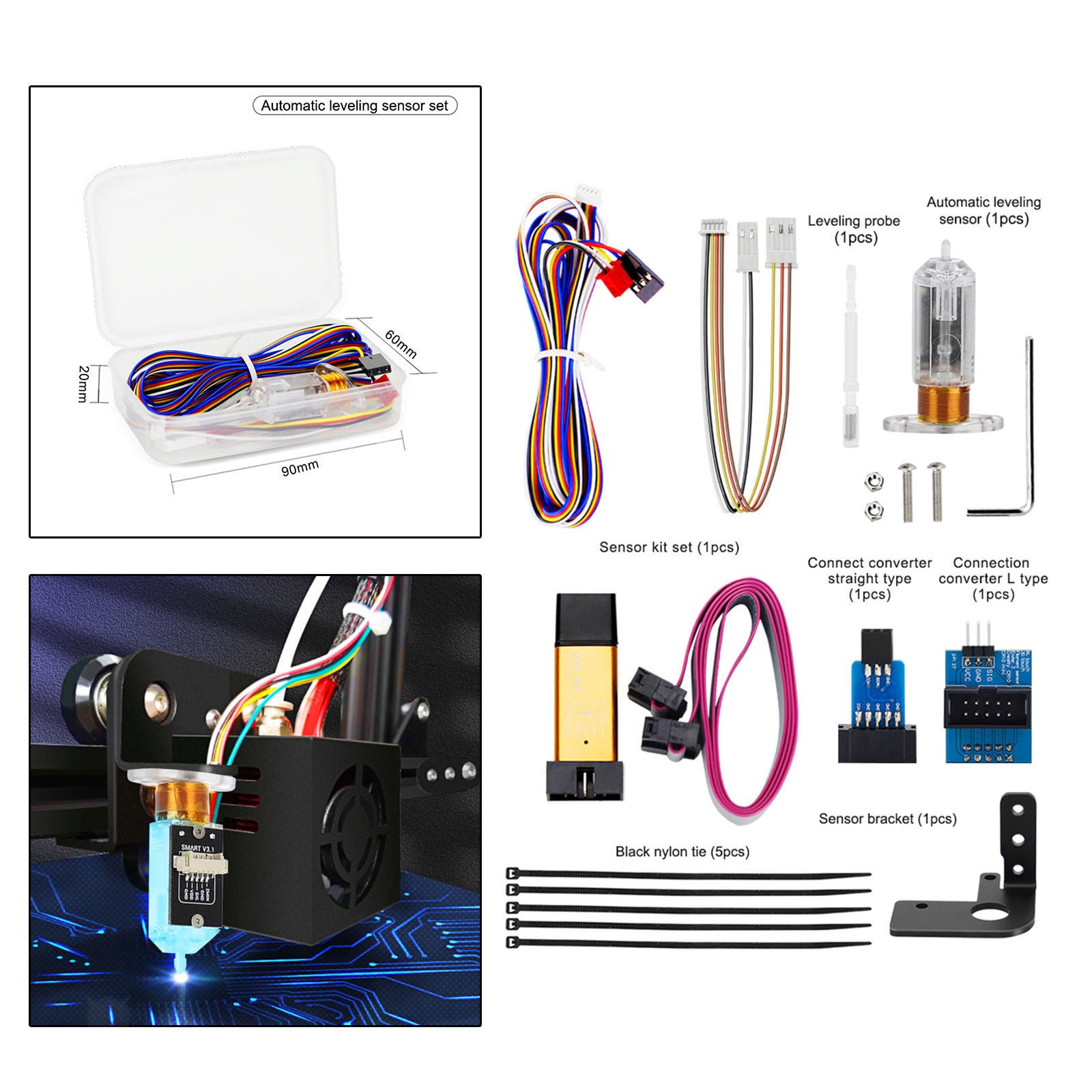 Upgraded Auto Bed Leveling Sensor Kit for Cr-10 Ender 3 Ender 5 CR 20 20 Pro