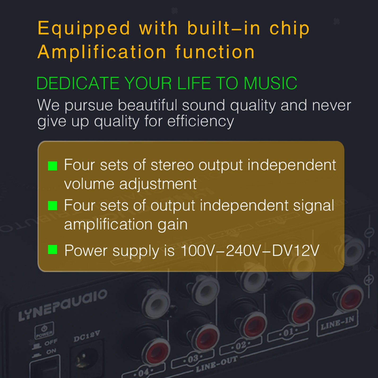 Signal Amplifier 1 In 4 Out Distributor No Loss Aluminum Case Premium Sturdy