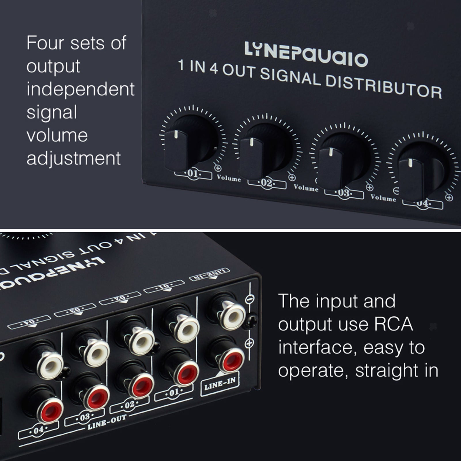 Signal Amplifier 1 In 4 Out Distributor No Loss Aluminum Case Premium Sturdy