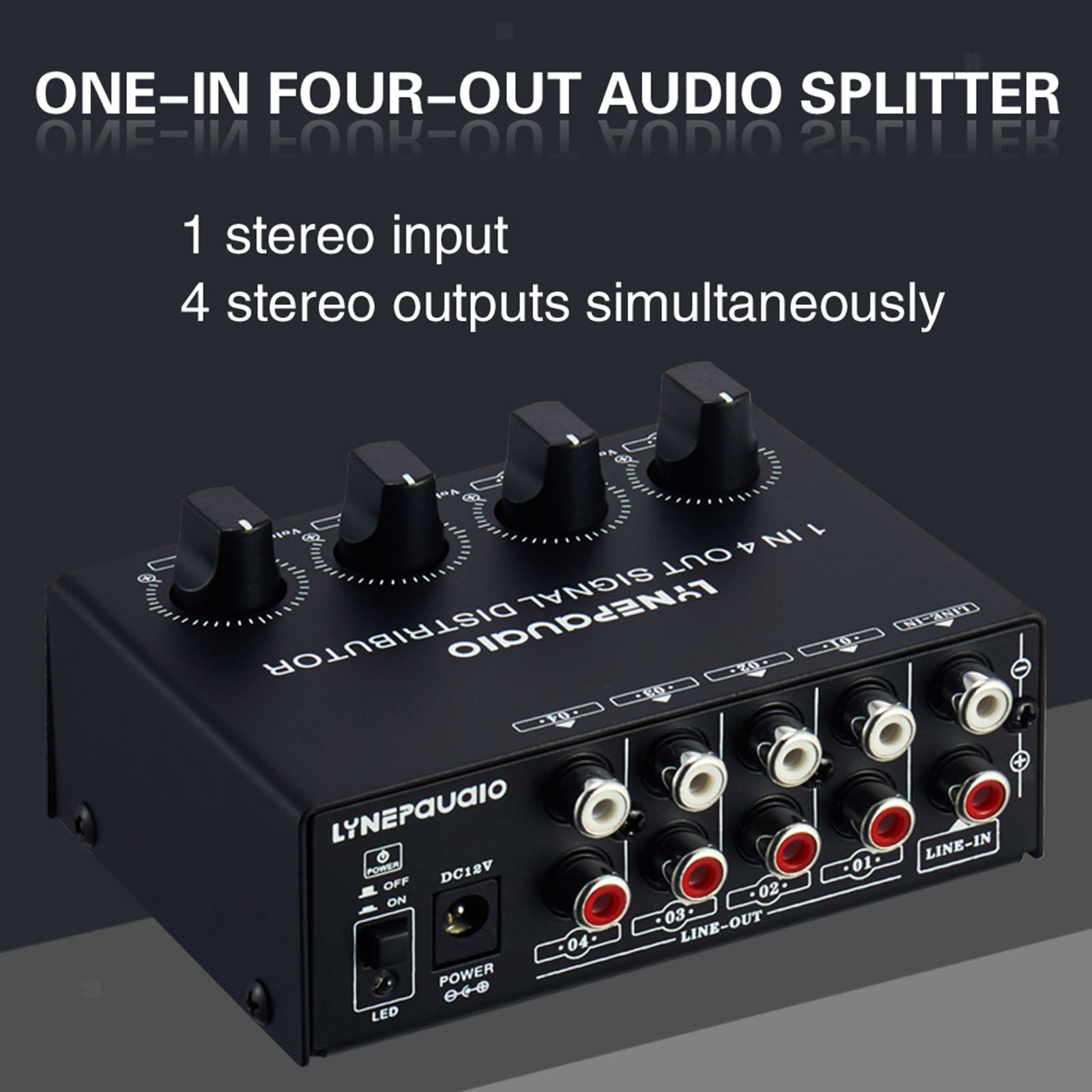 Signal Amplifier 1 In 4 Out Distributor No Loss Aluminum Case Premium Sturdy