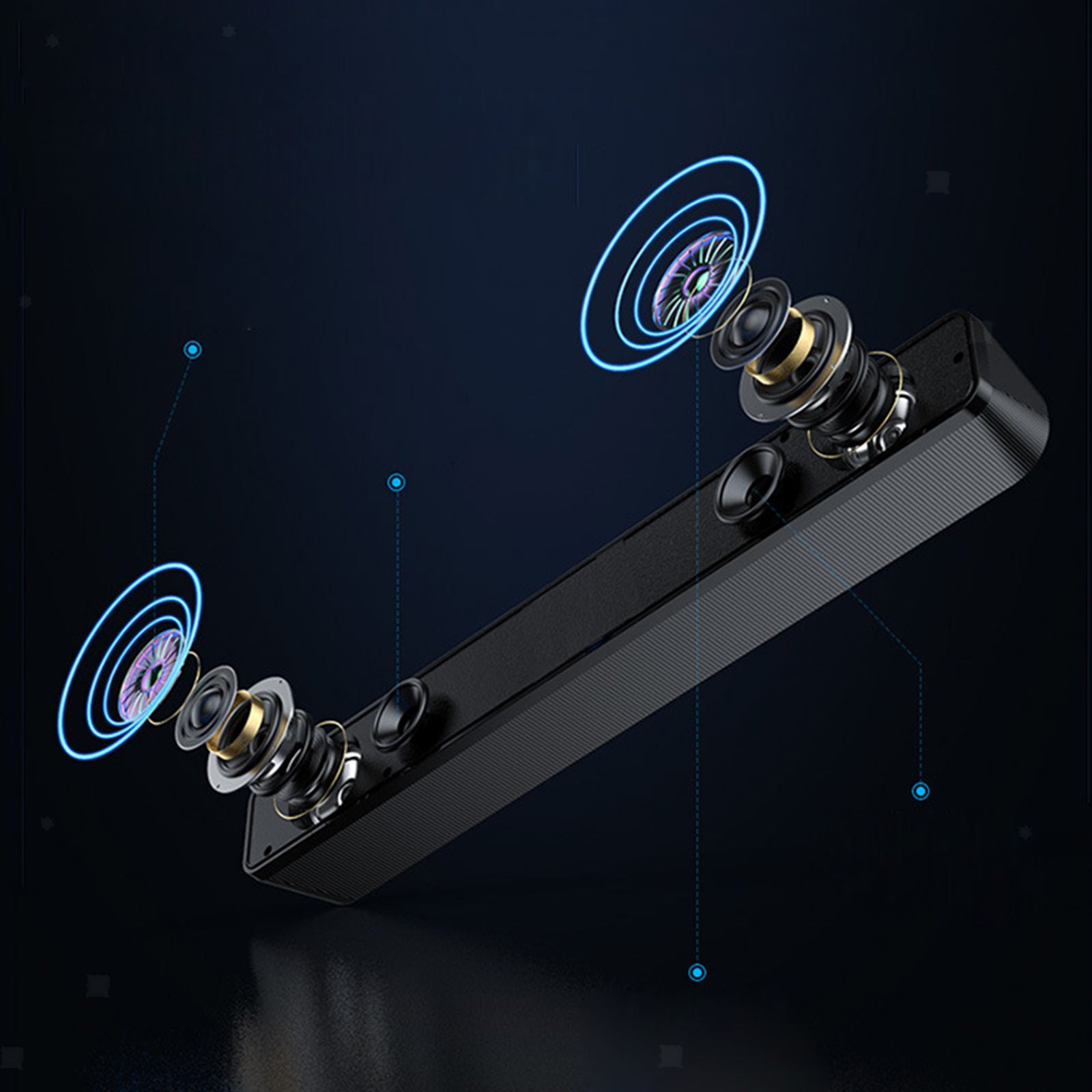 Sound Bar Wired Bluetooth Speaker USB Battery Powered for PC Home Theater