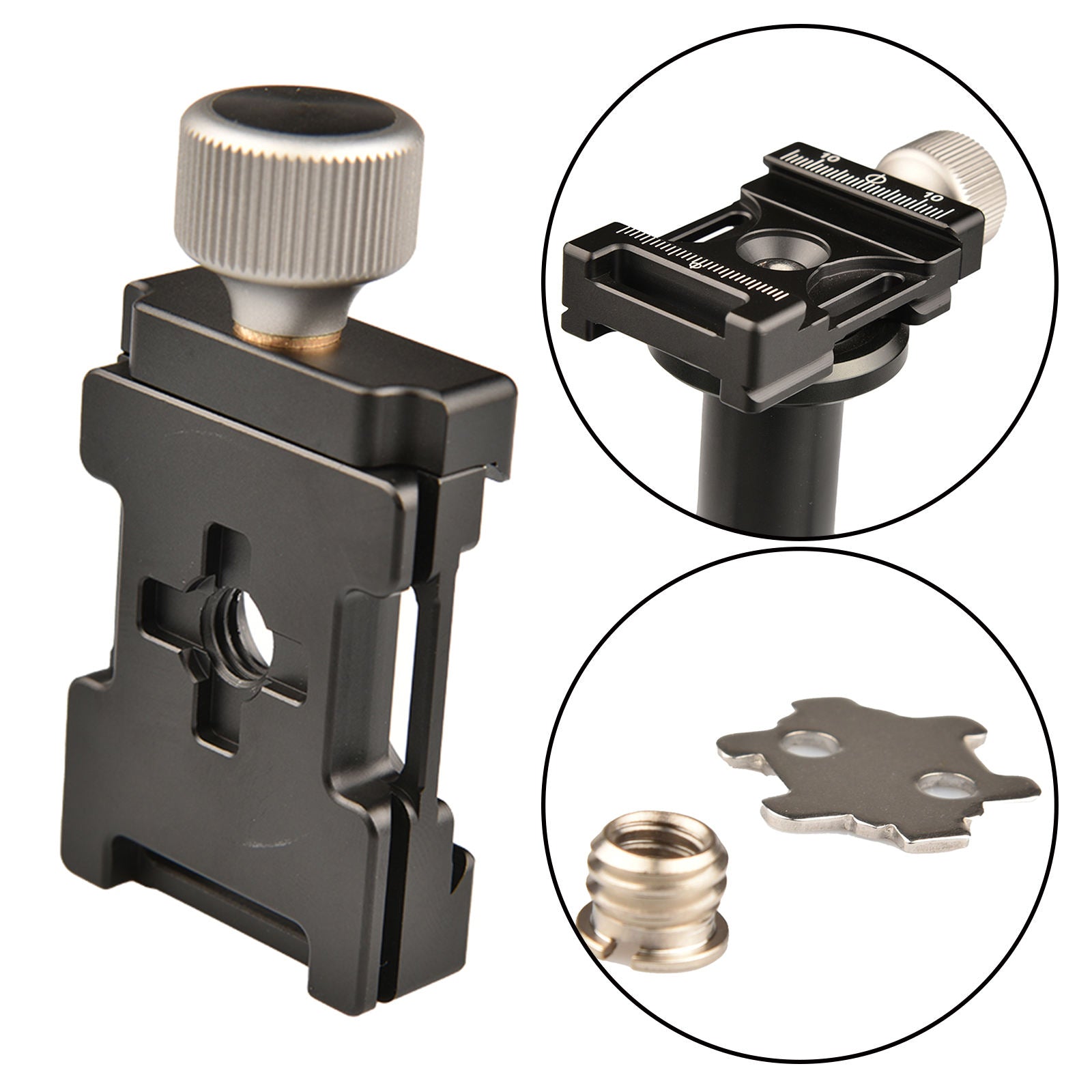 Aluminum Quick Release Plate Clamp for 38mm QR Plate Mounting Screw 3/8