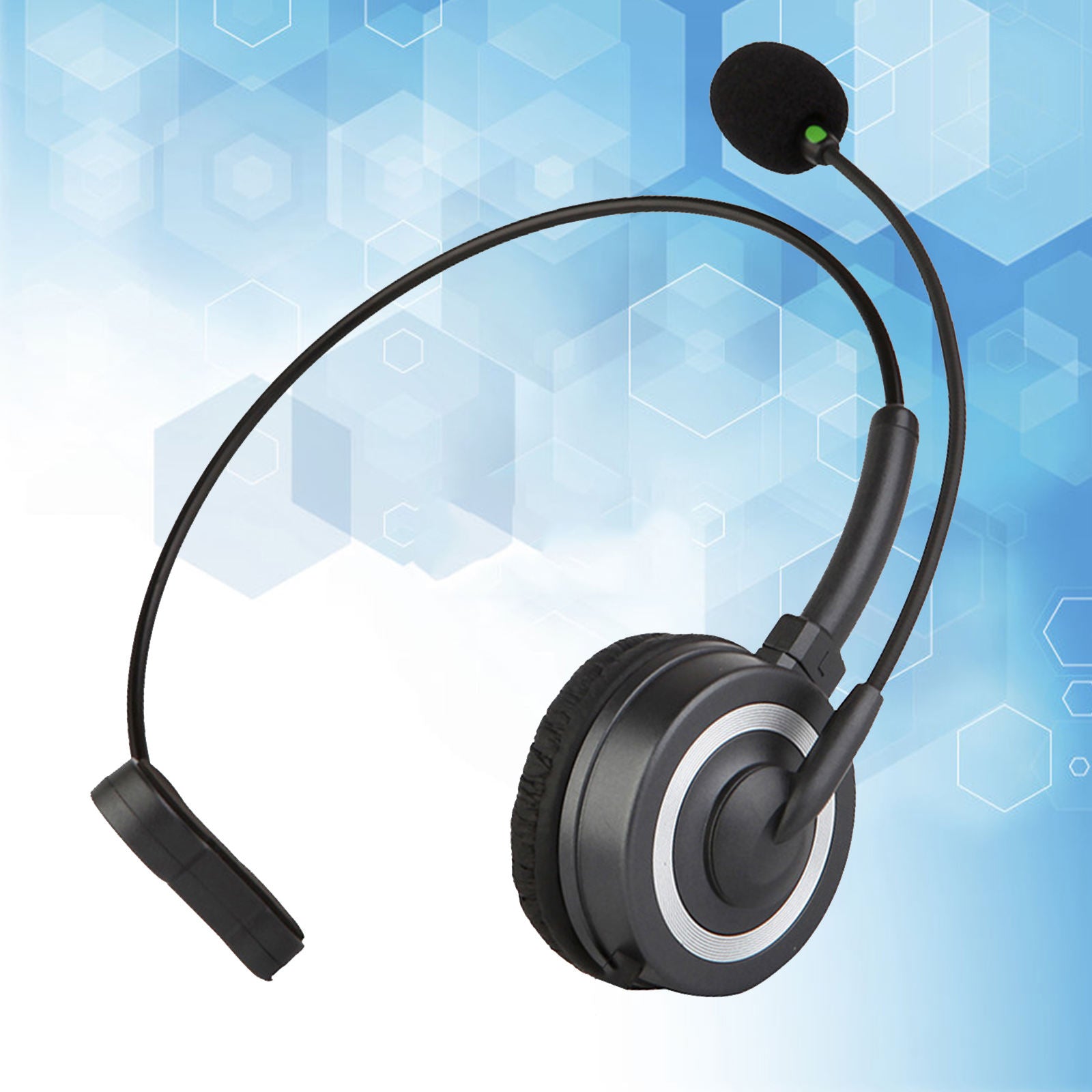 Wireless Bluetooth Over Ear Headset with Flexible Microphone, Noise Cancelling,