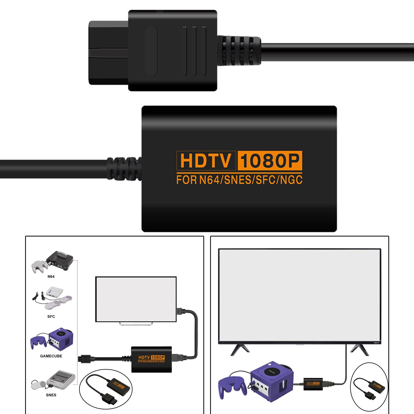 1080P HDMI Converter for SNES SFC Retro Game Console Video Converter