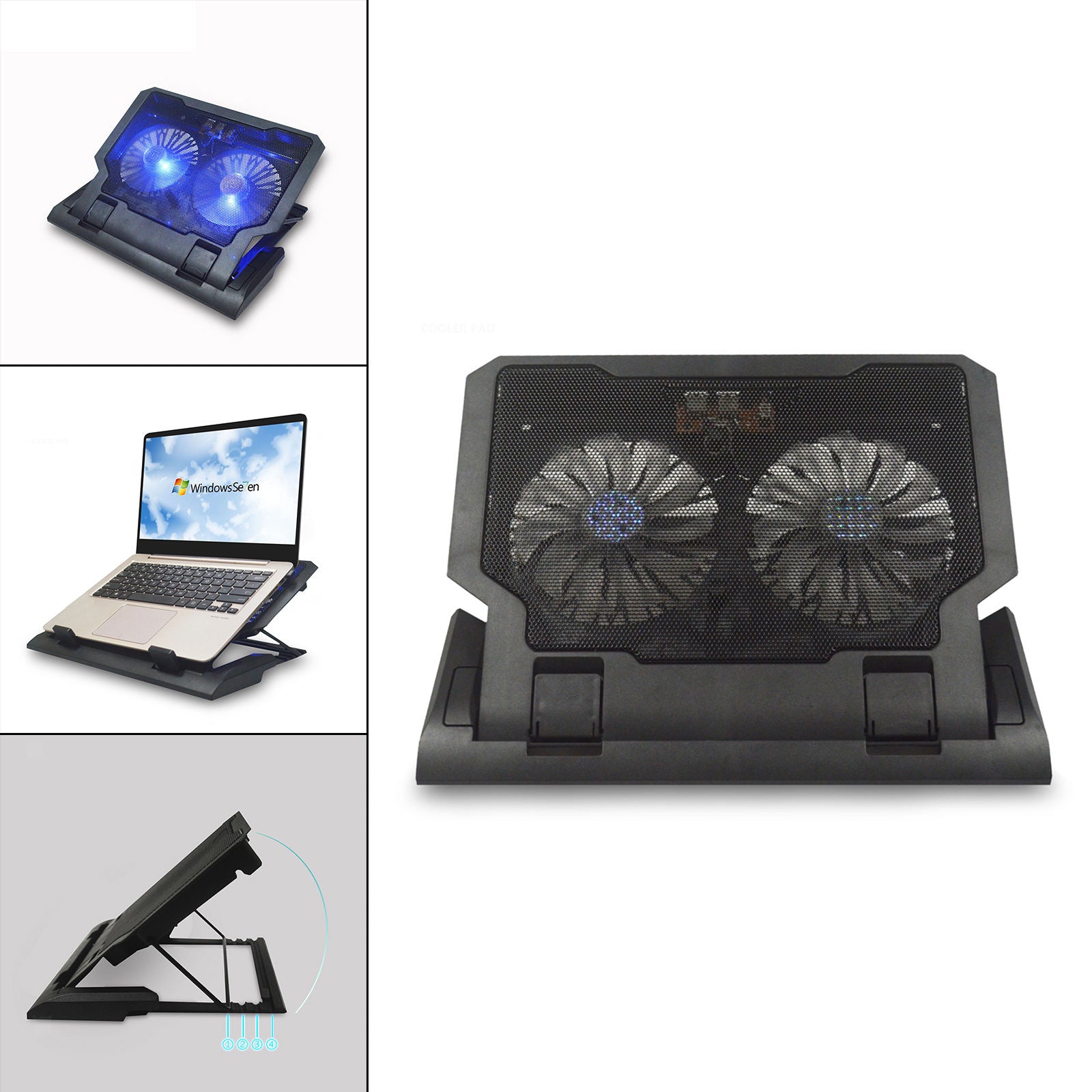 Portable Laptop Cooling Pad Height Free Adjustment Stand Laptop Cooler for Home