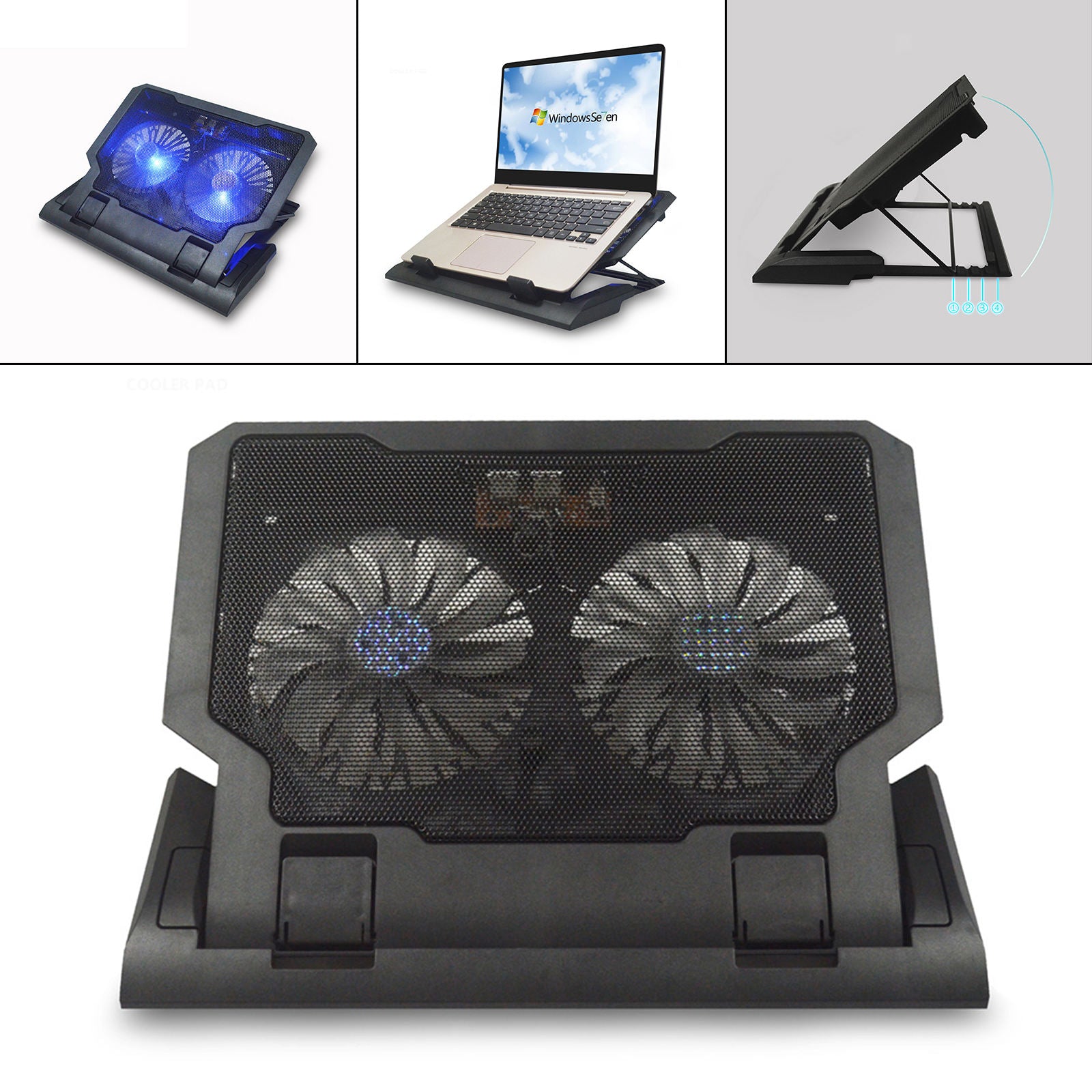 Portable Laptop Cooling Pad Height Free Adjustment Stand Laptop Cooler for Home