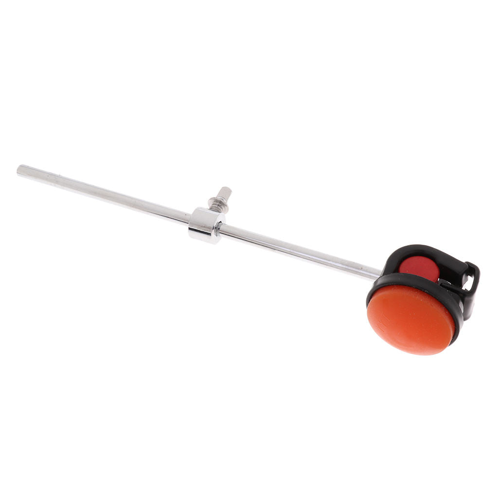 Durable 2Pcs Metal Orange & Blue Drums Pedal Beaters Silicone Hammer Head for