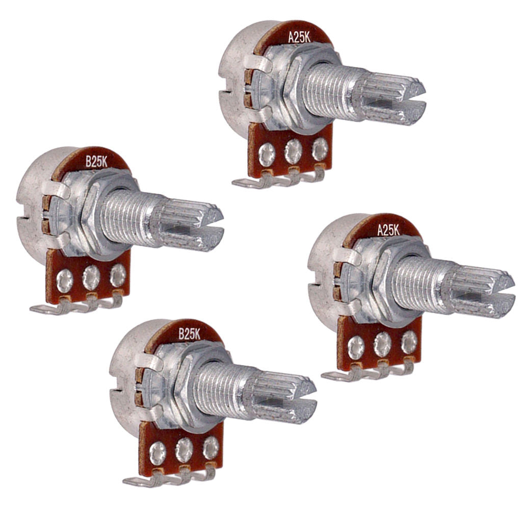 Mini Pots Set A25K & B25K Split Shaft Volume Tone Control Potentiometer