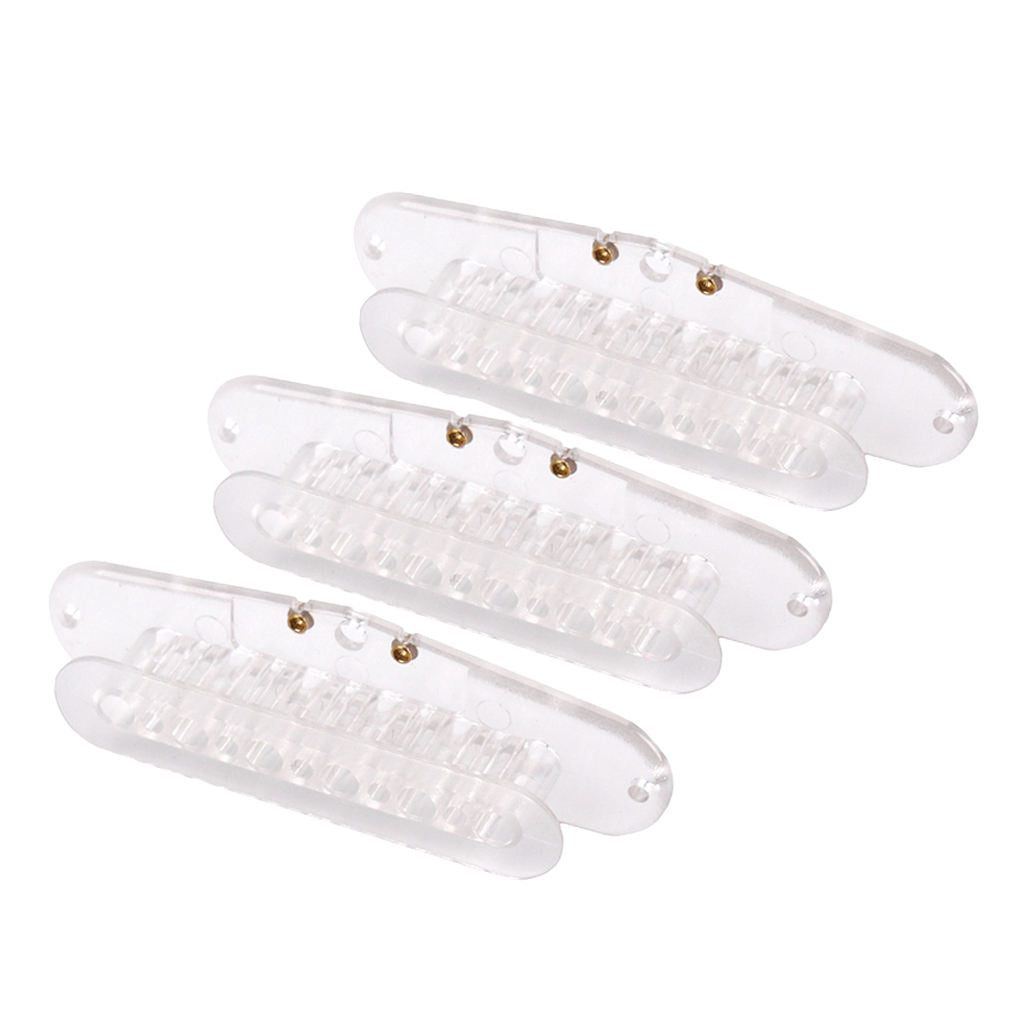 Single coil bobbin flatwork, transparent set, 52 mm rods, 3 sets,