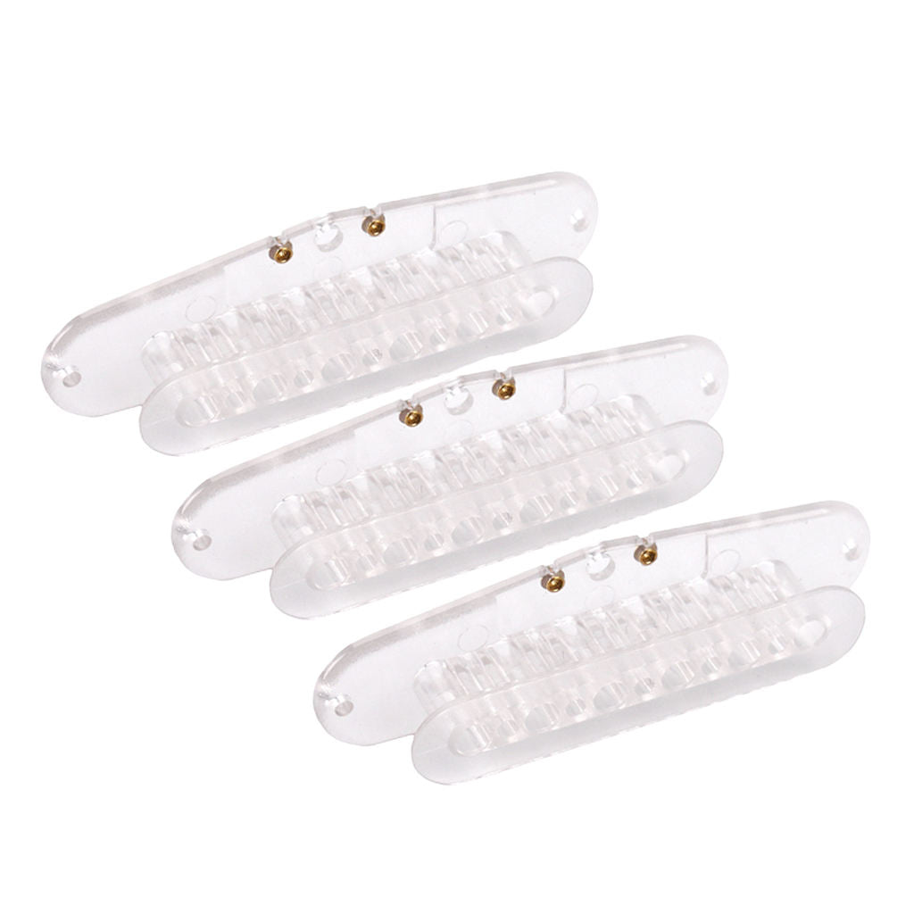 Single coil bobbin flatwork, transparent set, 52 mm rods, 3 sets,