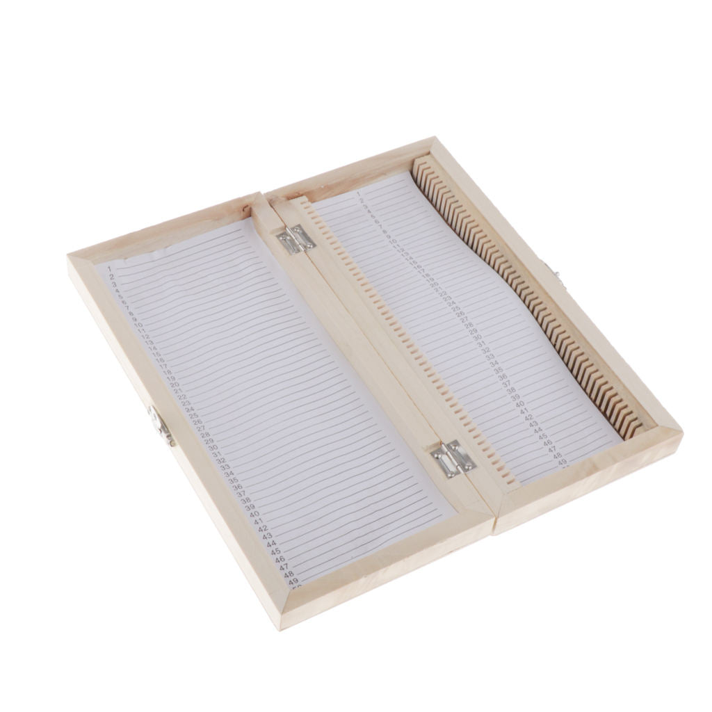 Holding 50pcs Slides Microscope Slide Box Case Specimen Wooden Storage Box