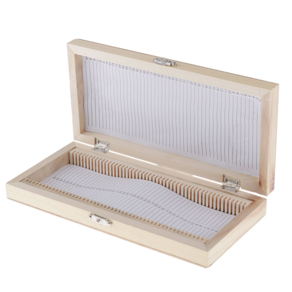 Holding 50pcs Slides Microscope Slide Box Case Specimen Wooden Storage Box