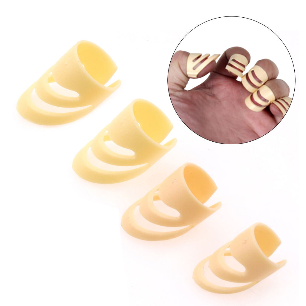 Plastic Electric Classical Guitar Finger Nail Fingertip Picks Set Beige