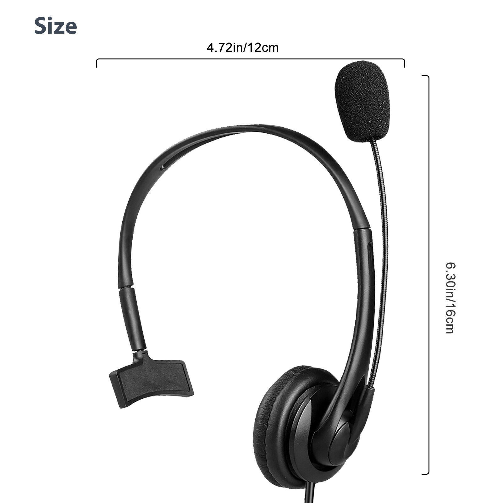 Microphone headset for laptop pc call center computer chat usb noise