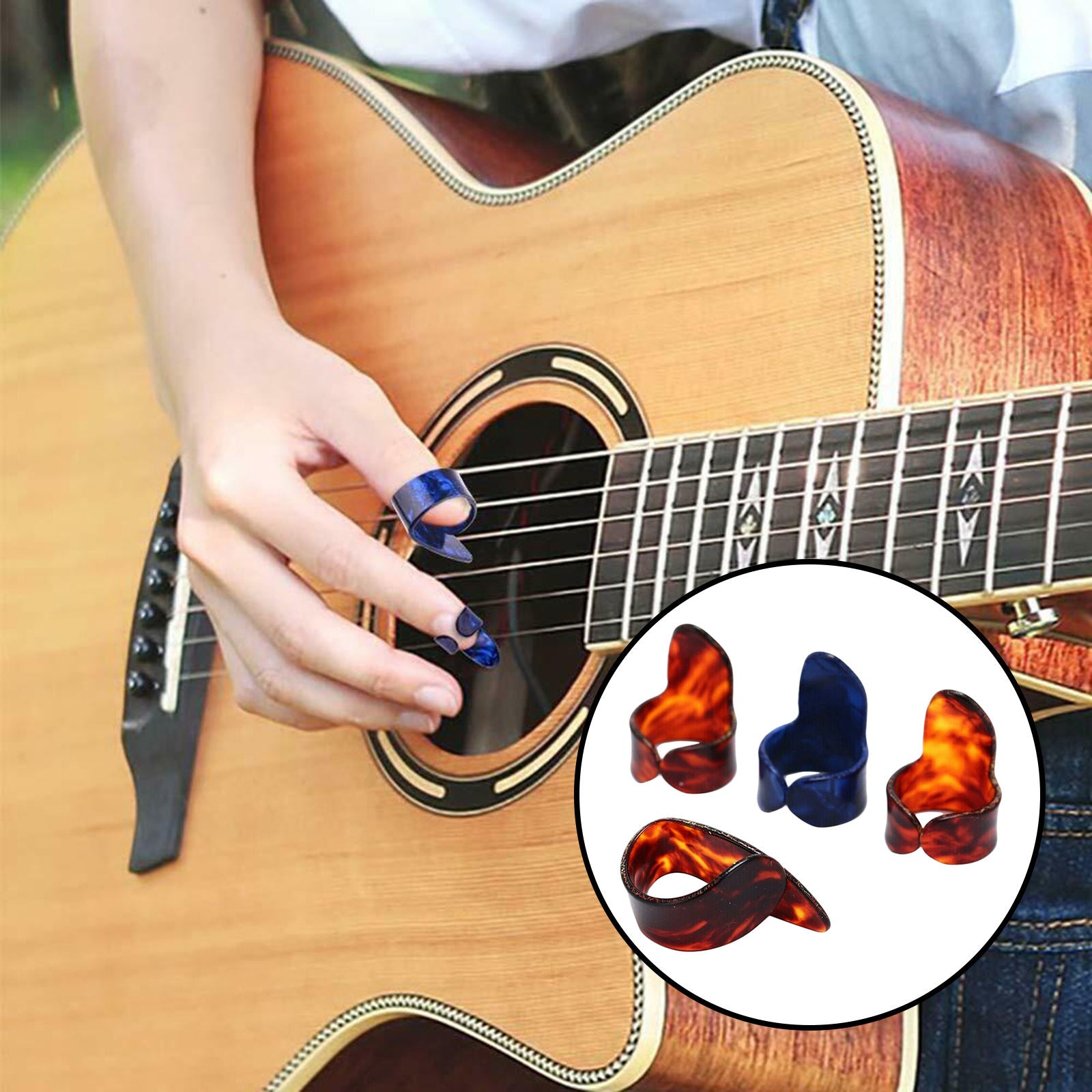 1Set Finger Picks Thumb Picks Guitar Picks Xmas Gifts for Music Lovers