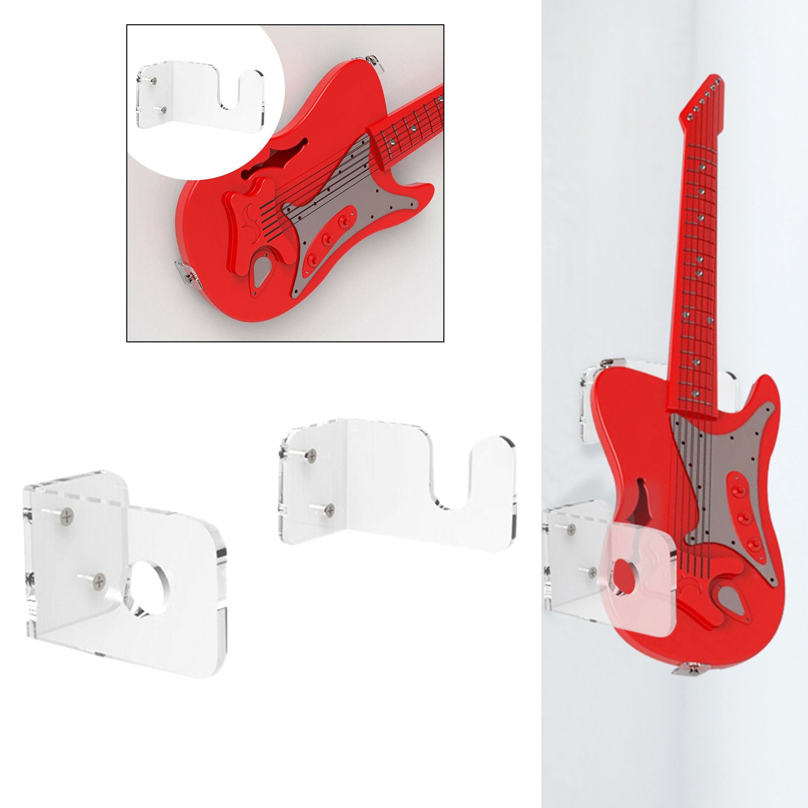 2Pack Guitar Hanger Holder for Electric Acoustic Bass Guitars Mandolins