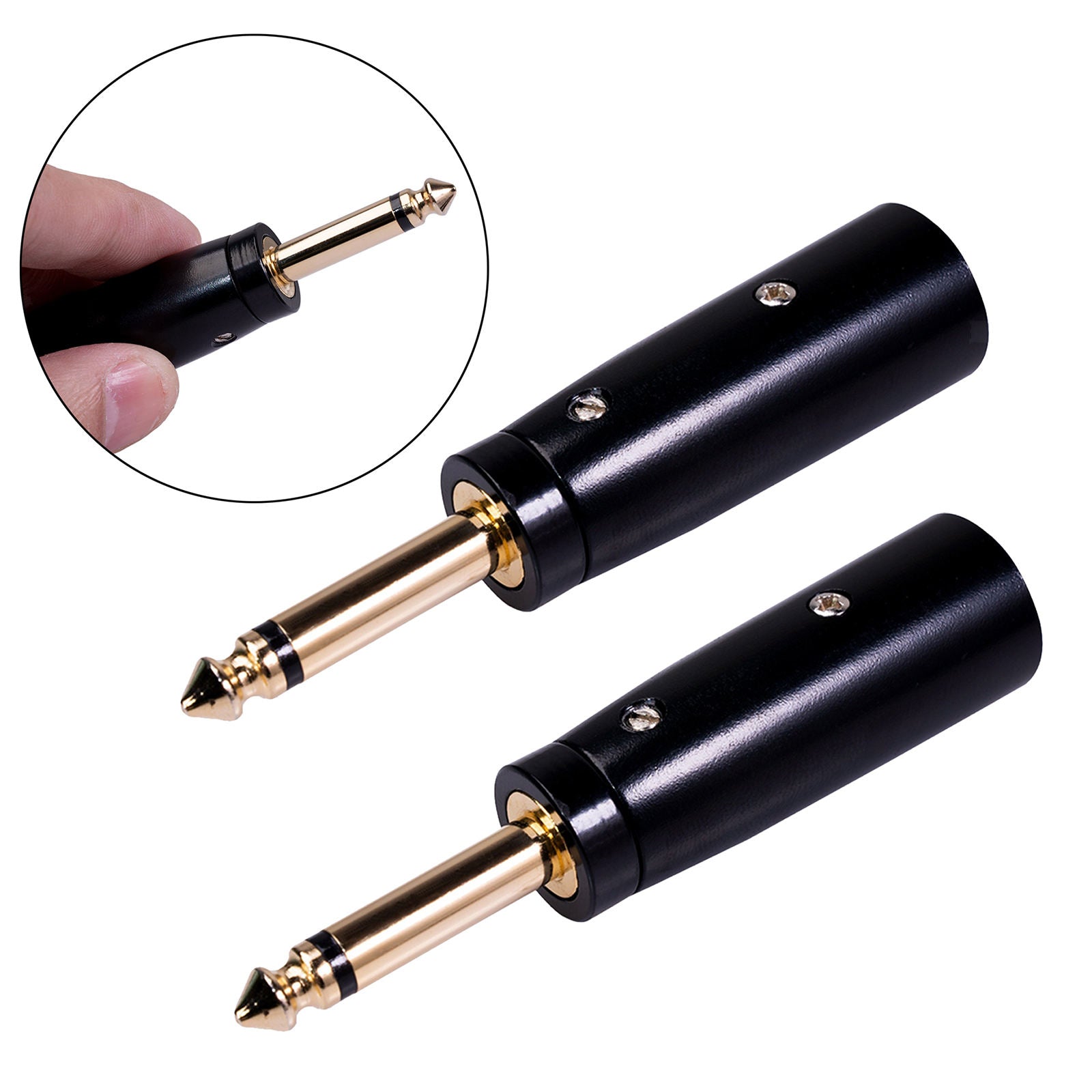 2x 3-Pin XLR Male TRS Socket Audio Mic Adapter Gender Changer Connector