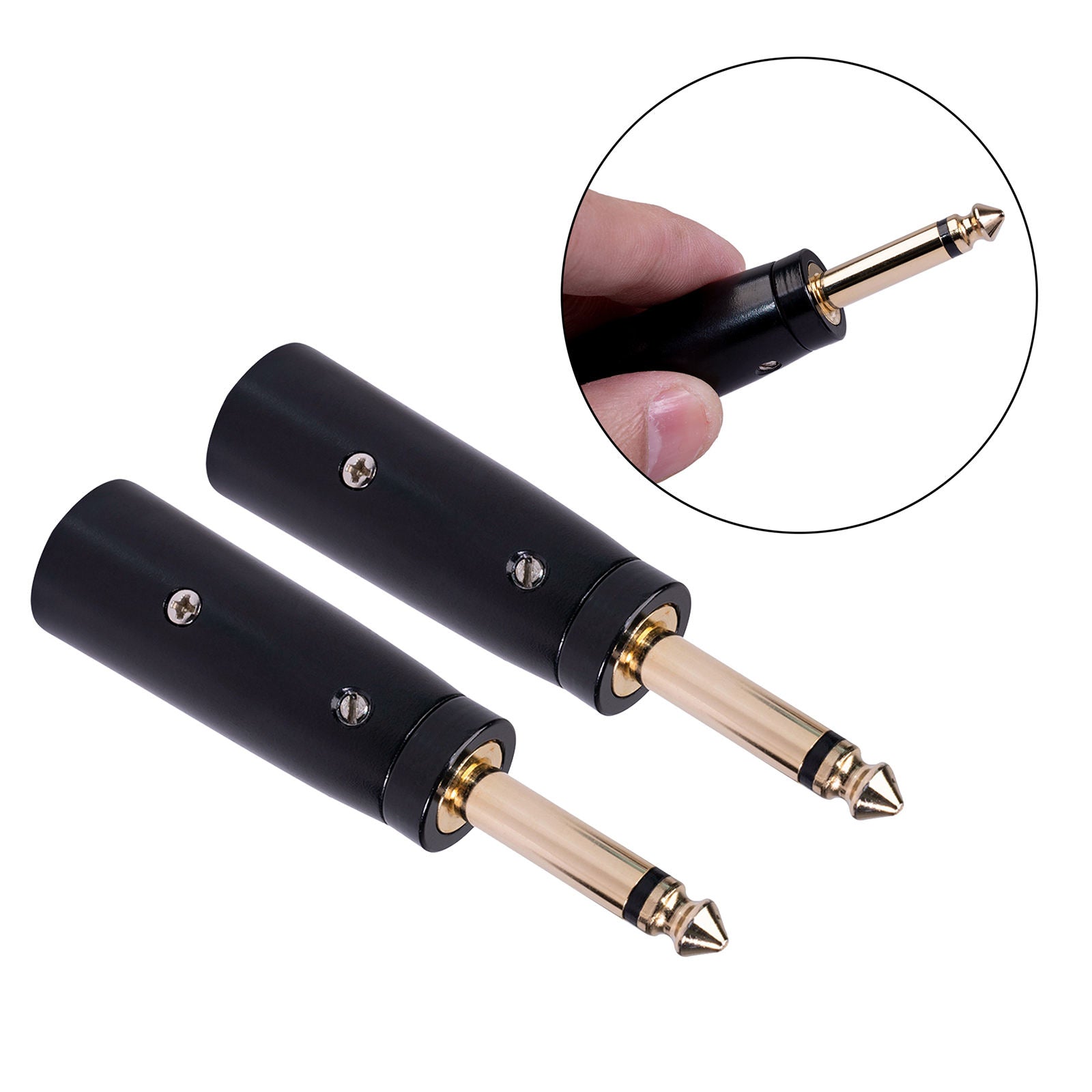 2x 3-Pin XLR Male TRS Socket Audio Mic Adapter Gender Changer Connector