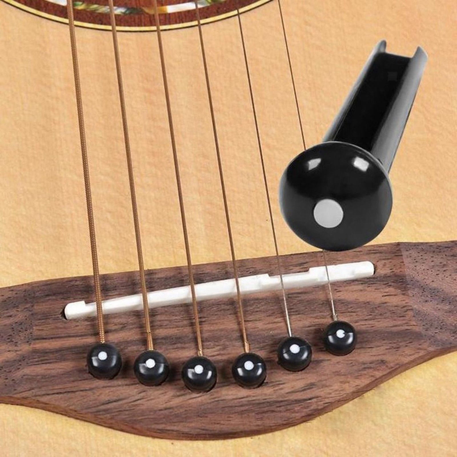 9pcs Acoustic Guitar Repair Parts Guitar Bridge with Pins Pegs Nut Saddle