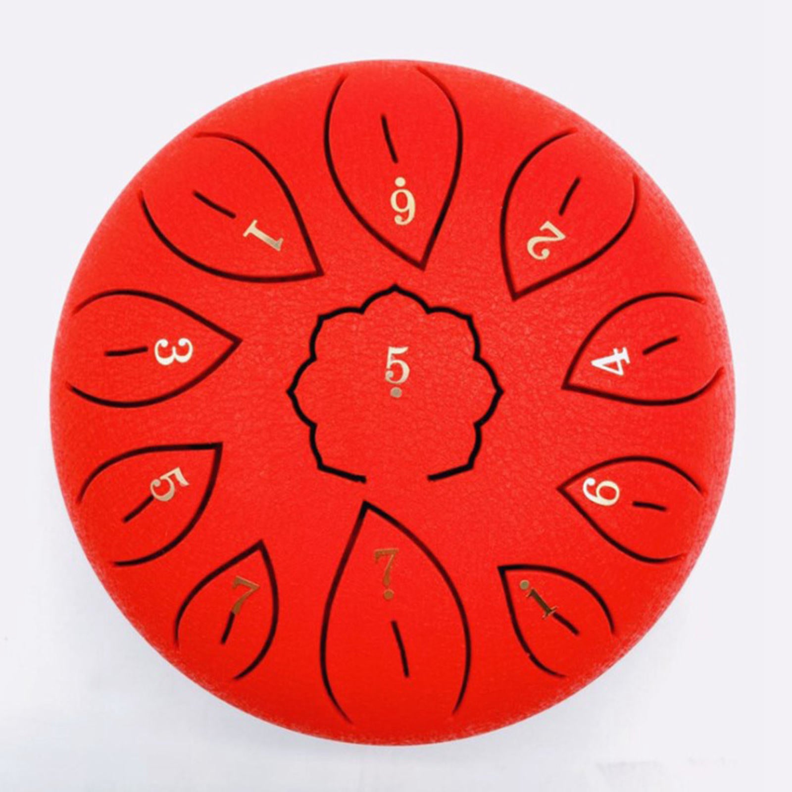 11 Notes 6" Steel Tongue Drum Hand Pan w/ Music Book Notes Stickers Gift red