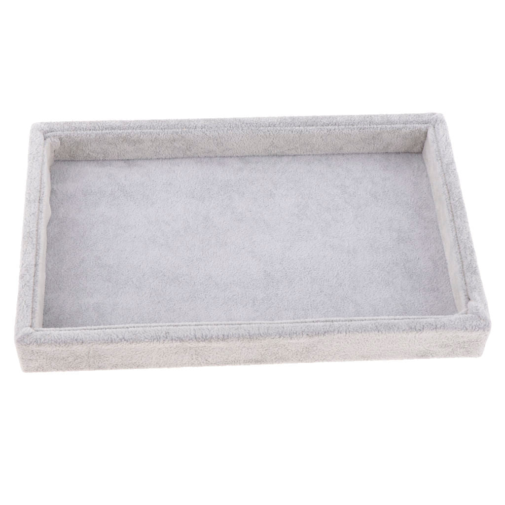 2 Grey Velvet Necklace Bracelet Earring Anklet Jewelry Display Tray Case