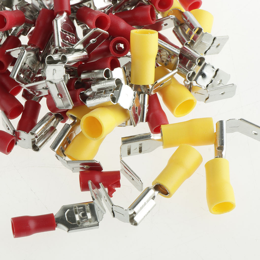 Assortment of 100Pieces Electric Wire Terminals Insulated Gripper