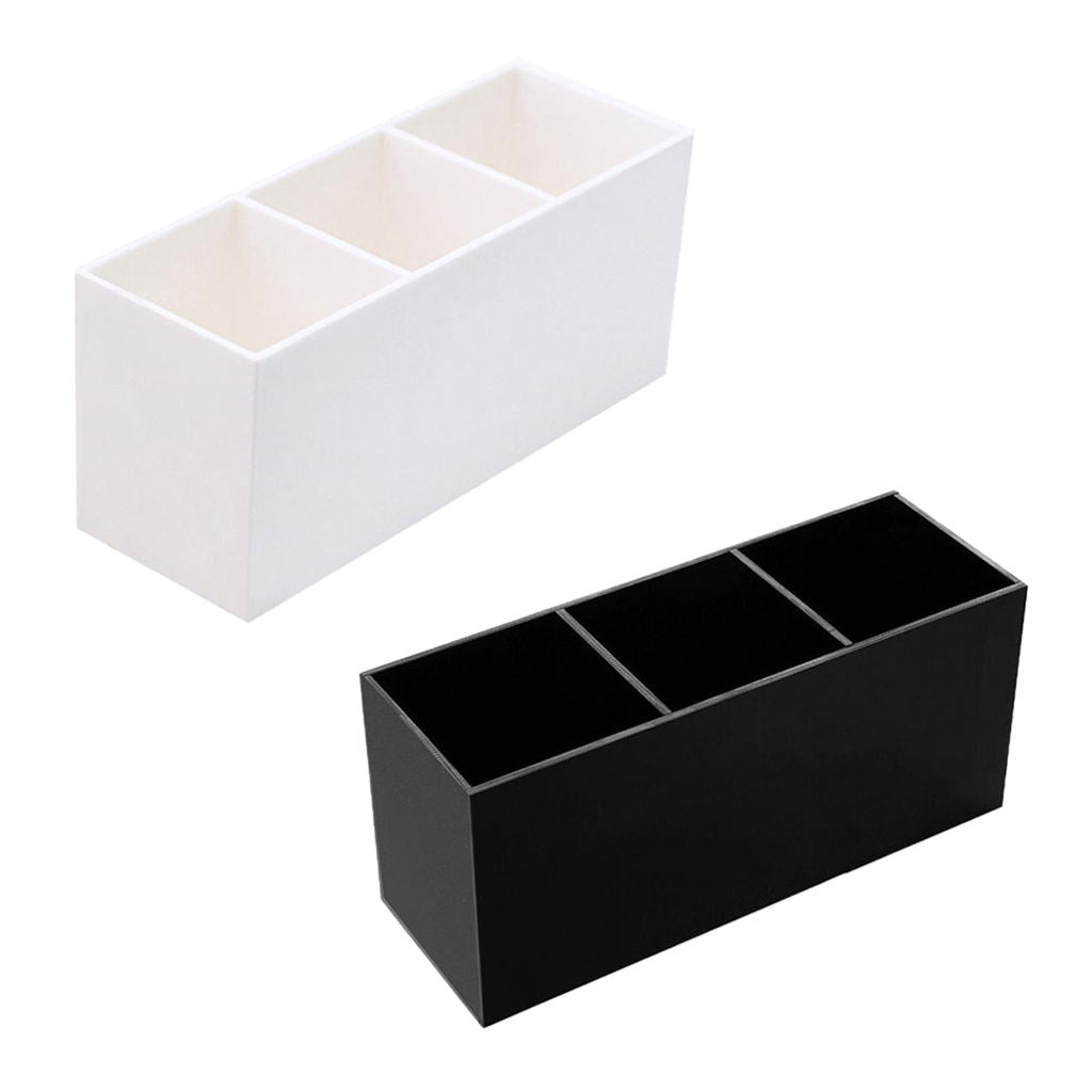 Makeup Brush Eyebow Set Case 3 Slot Rectanglar Cosmetic Organizer 2Pcs