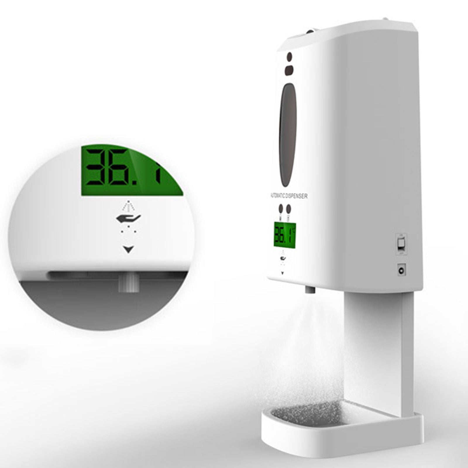 Infrared Wall Mounted Thermometer w/ Soap Dispenser Professional for Office