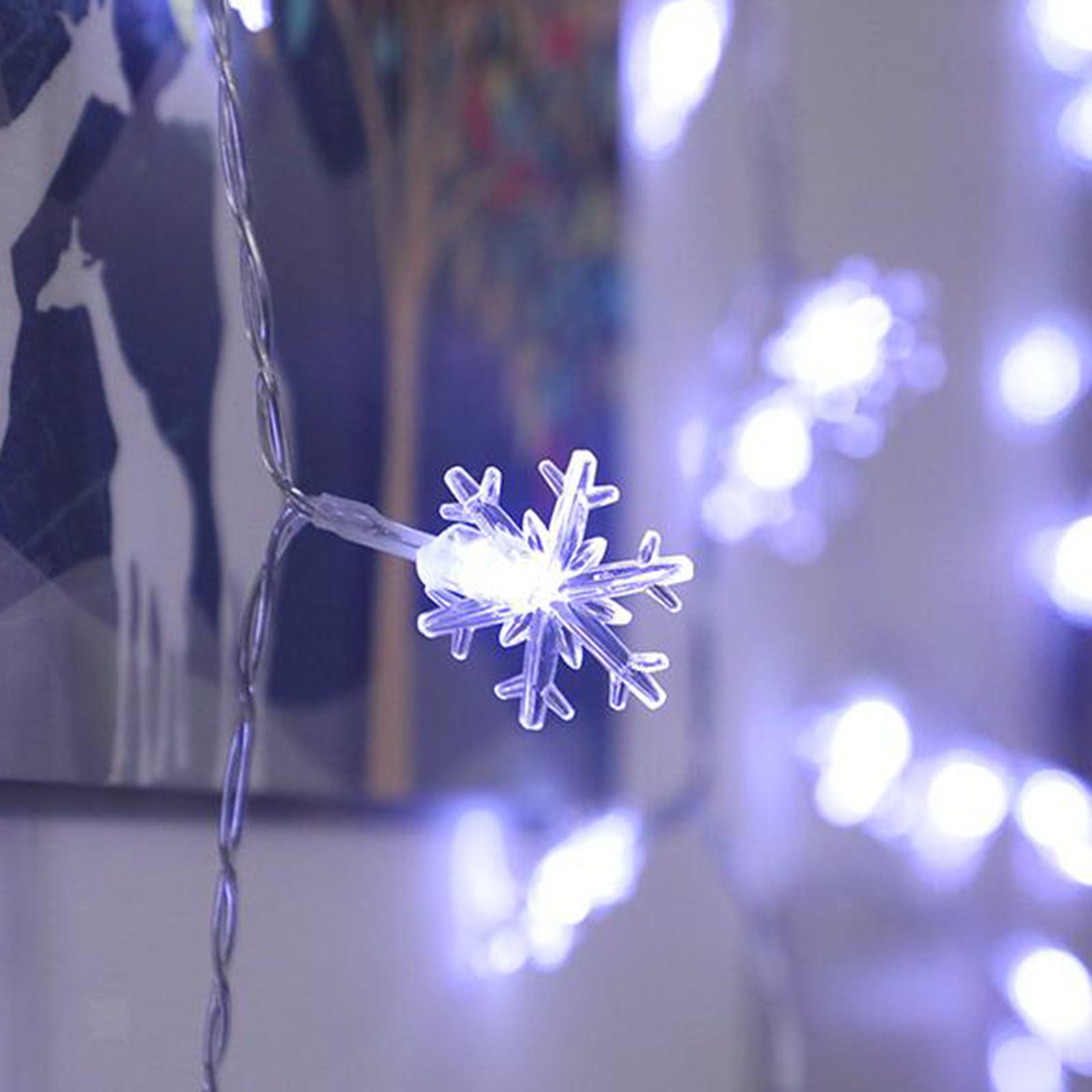 Snowflake Fairy Lights Decorative Garden Party Event Flash String LEDs Light