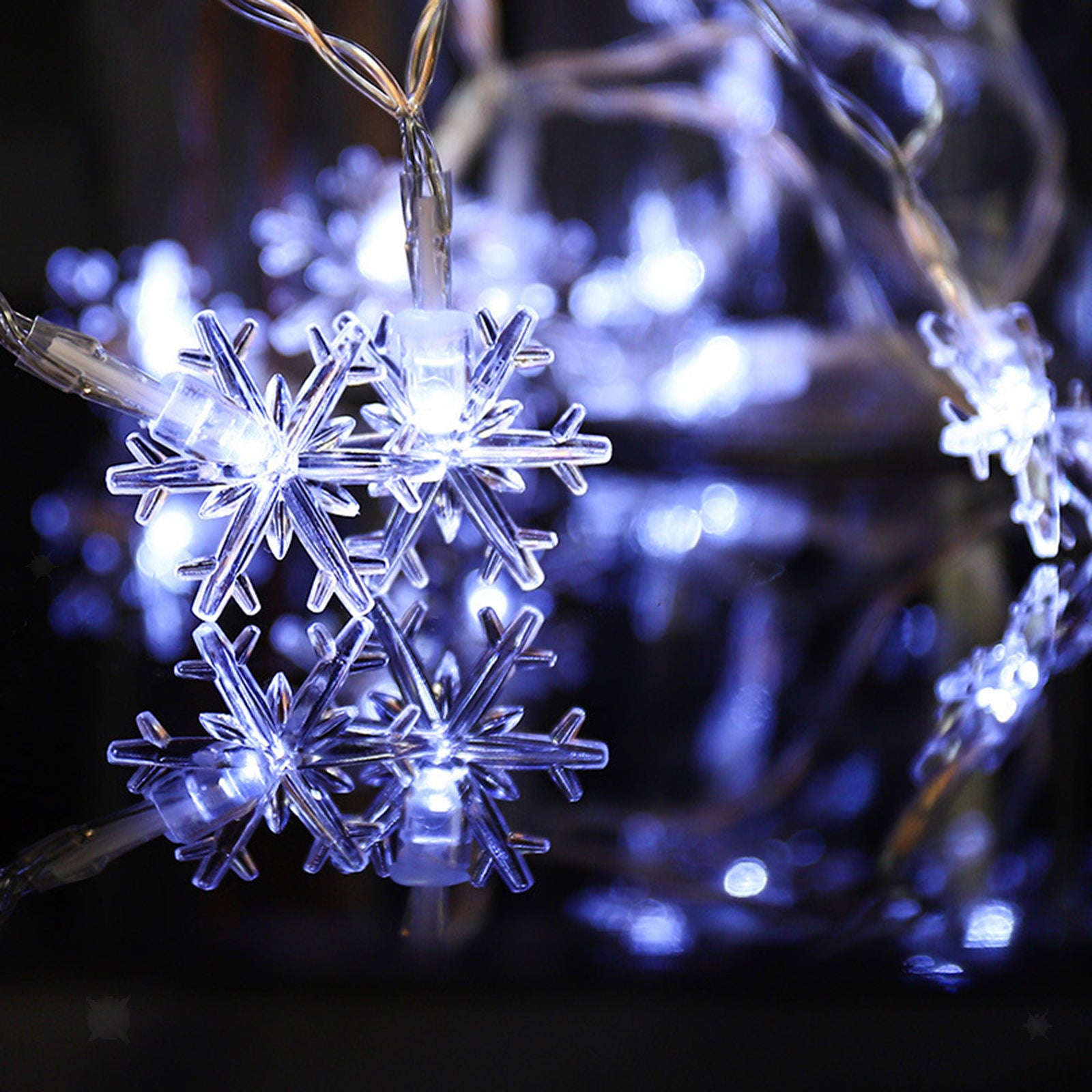 Snowflake Fairy Lights Decorative Garden Party Event Flash String LEDs Light