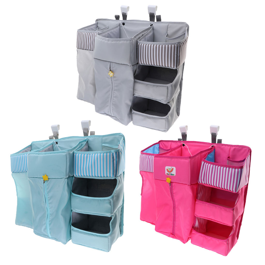Headboard Organizer with Multifunctional Hanger for Newborn Babies - Blue