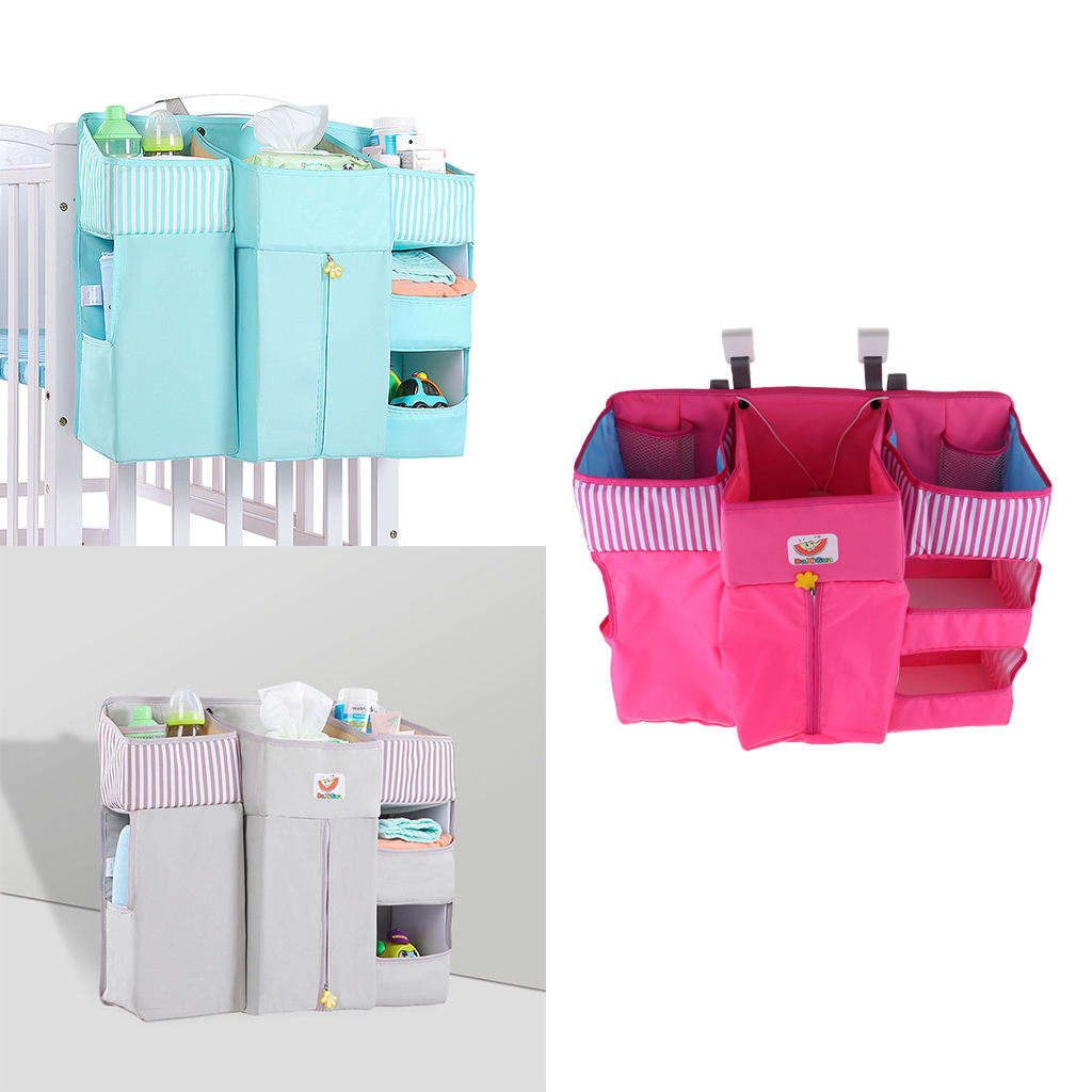 Headboard Organizer with Multifunctional Hanger for Newborn Babies - Blue