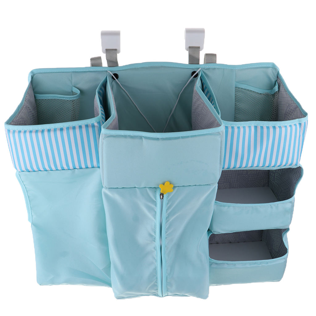 Headboard Organizer with Multifunctional Hanger for Newborn Babies - Blue