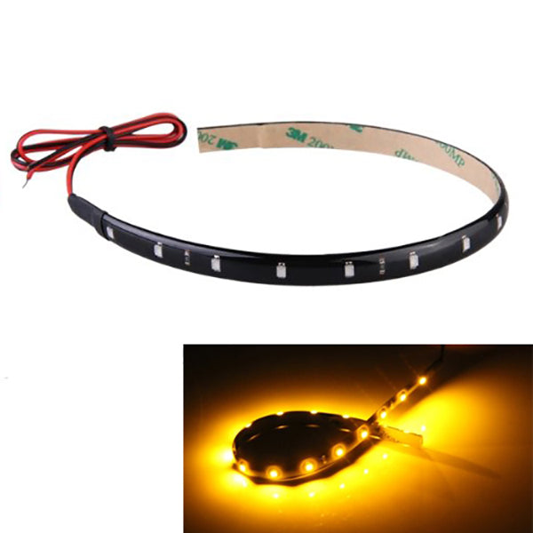 30cm 15 Neon Flexible Waterproof Orange LED Strip Bar Light Car Motor Truck V7G6