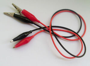 10pcs Alligator Test Clip line RED+BLACK 46cm(18" )