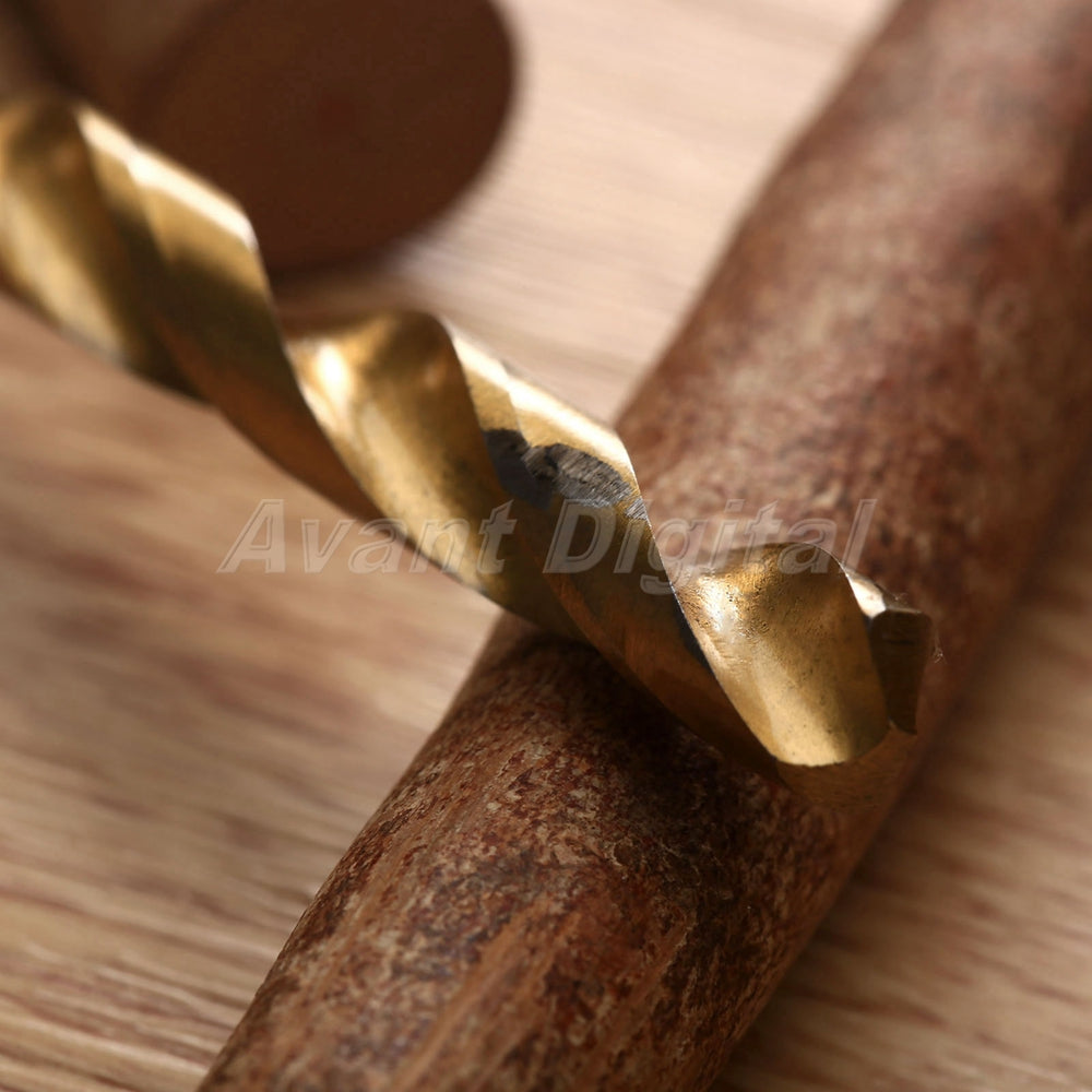 13pcs 1.5-6.5mm HSS Titanium Coated 1/4" Hex Shank High Speed Steel Drill Bits