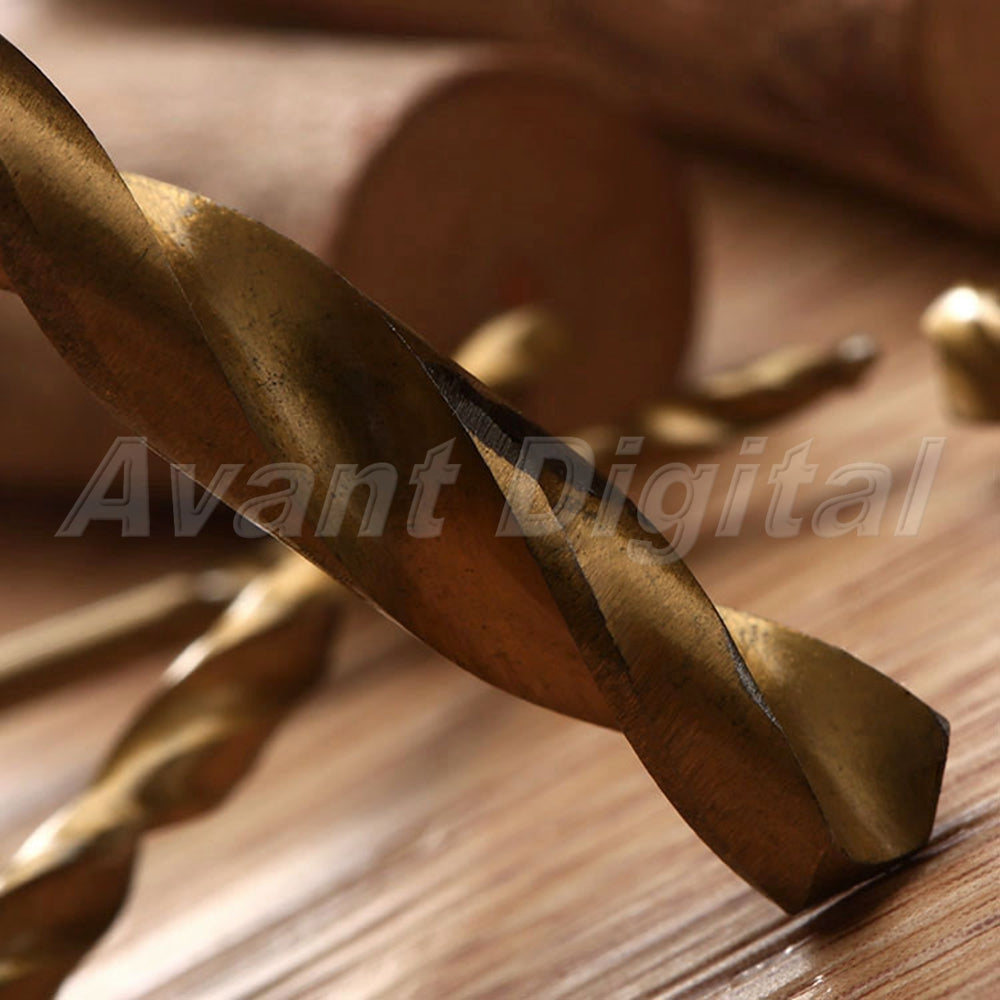 13pcs 1.5-6.5mm HSS Titanium Coated 1/4" Hex Shank High Speed Steel Drill Bits