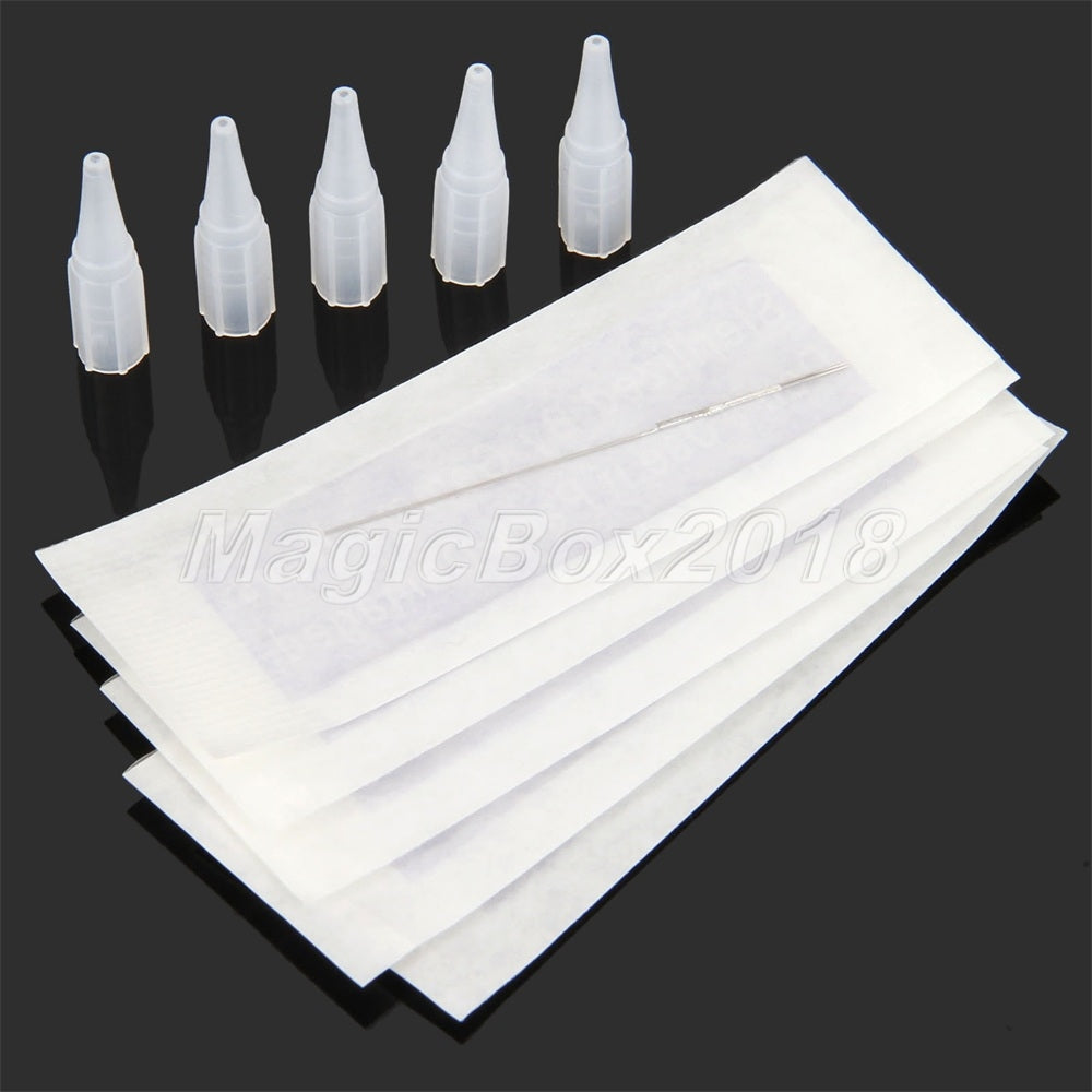 50pcs Needles 3R +50pc Tips Tattoo Eyebrow Permanent Makeup Women Salon Home Pro