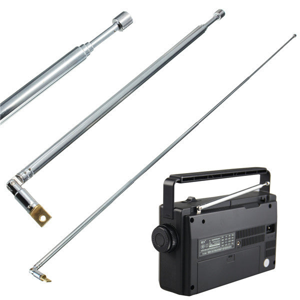 Full-Channel AM FM Radio Telescopic Antenna Replacement 63cm Length 4 Sections