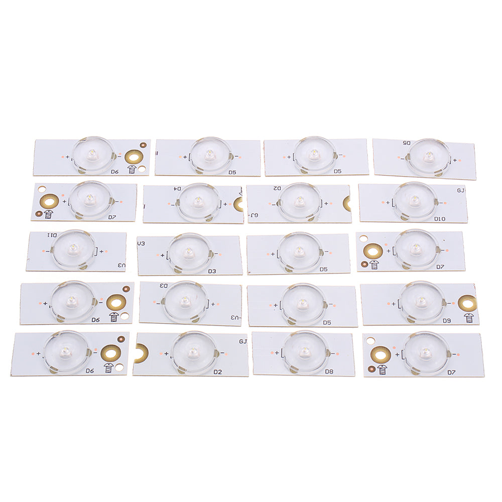20Pcs 6V SMD Lamp Beads with Optical Lens Fliter for 32-65 inch LED TV Repair