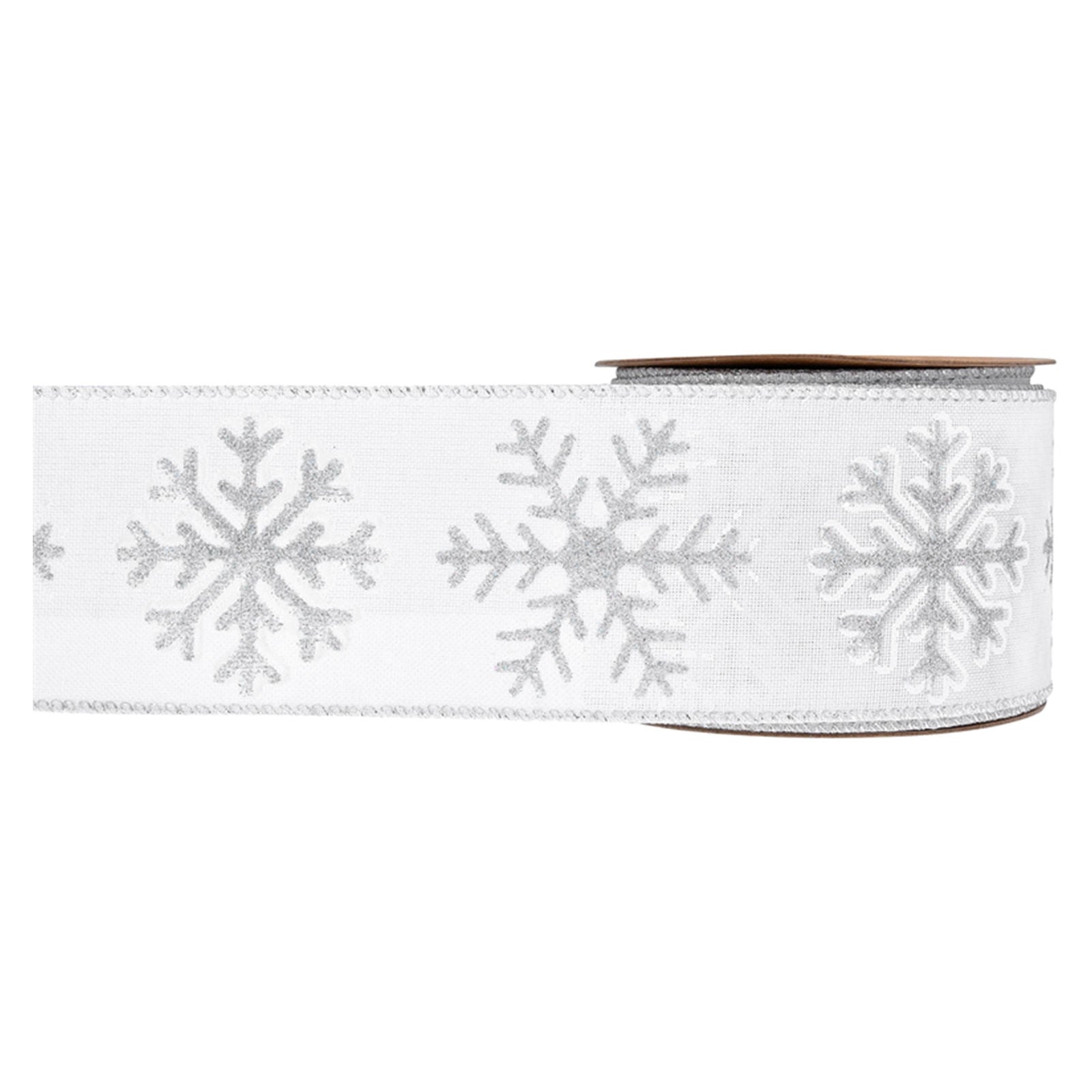 63mm x 10m Christmas Ribbon White for Gift Wrapping Crafts DIY Decoration