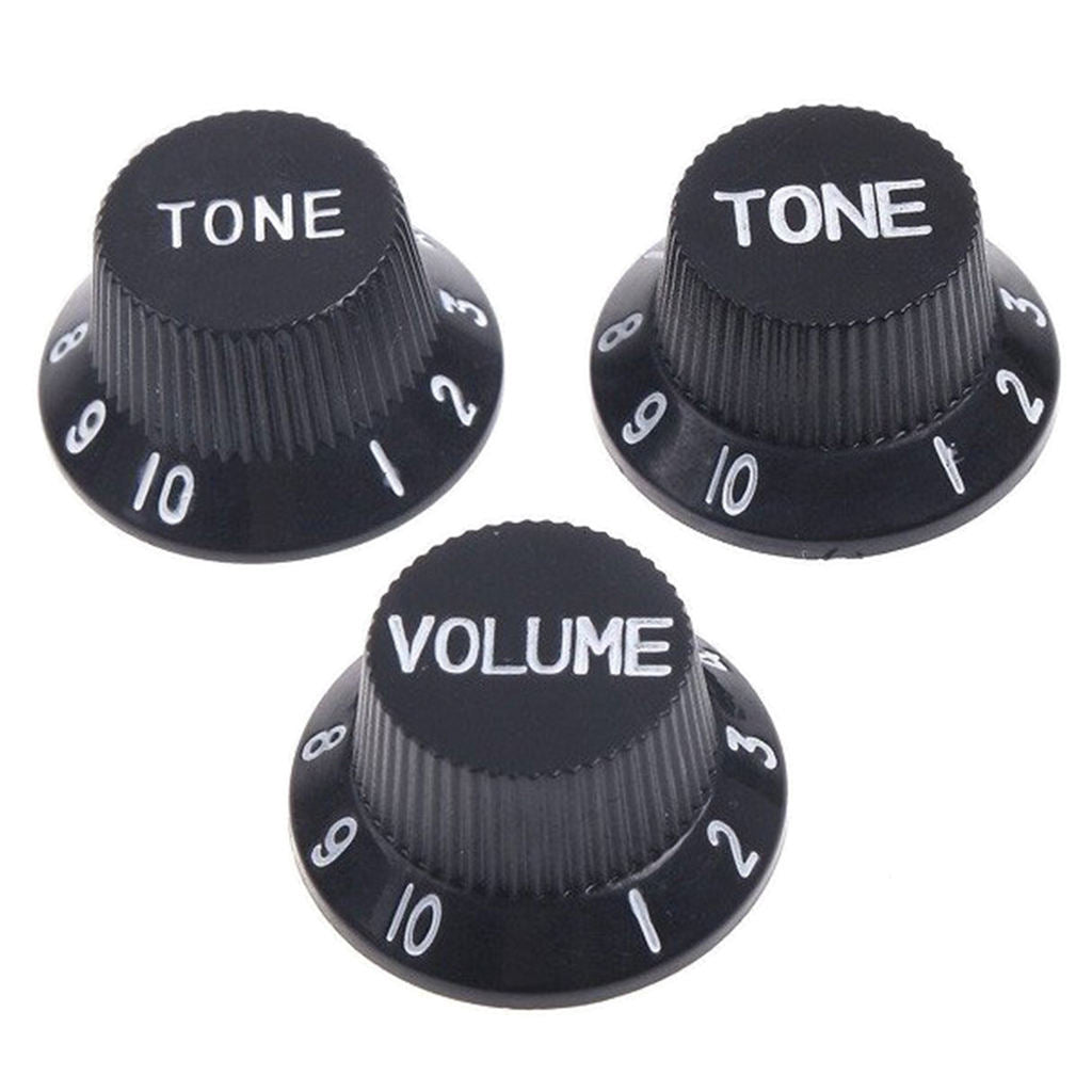 Lovoski 3Pcs Guitar Volume    Control Knobs Black for Guitars